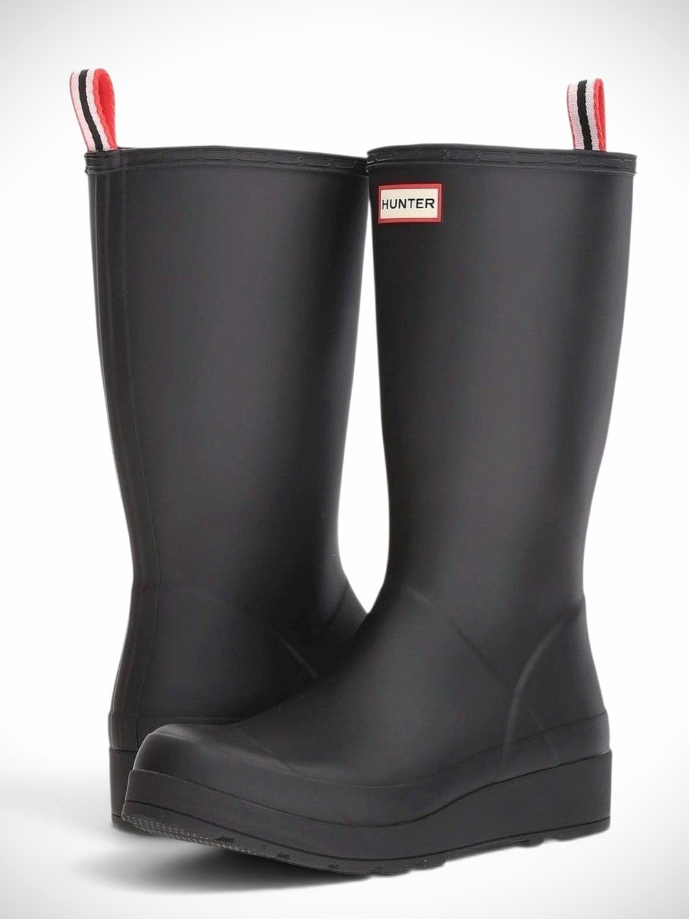 NEW $140 Hunter Women's 7 Play Tall Boot Rubber Waterproof Rain Wellies Black